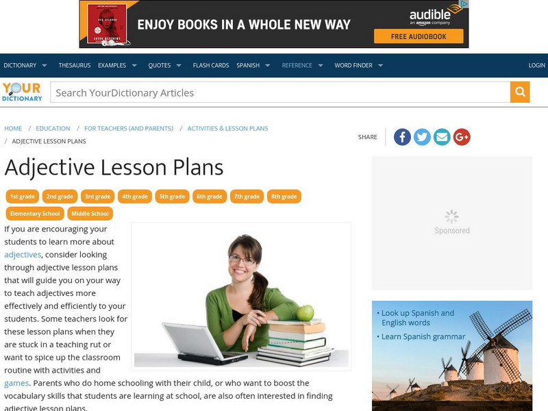 Your Dictionary: Adjective Lesson Plans Article Your Dictionary: Adjective Lesson Plans Article