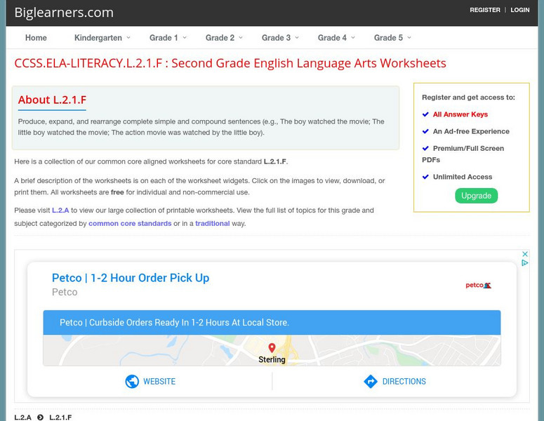 Biglearners.com: ccss.ela literacy.l.2.1.f : Second Grade English Language Arts Activity Biglearners.com: ccss.ela literacy.l.2.1.f : Second Grade English Language Arts Activity