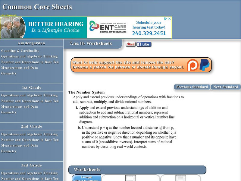 Common Core Sheets: The Number System 7.ns.1b Worksheets Unknown Type Common Core Sheets: The Number System 7.ns.1b Worksheets Unknown Type