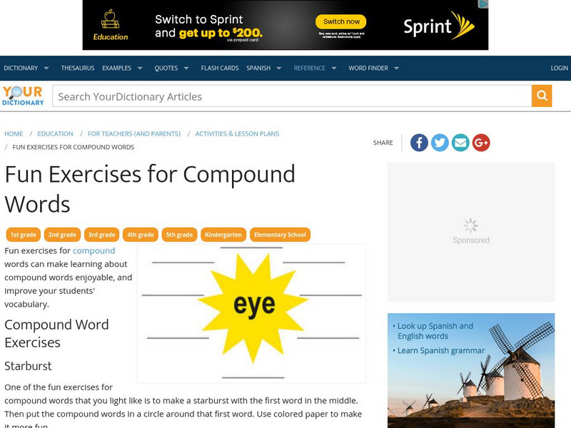 Your Dictionary: Fun Exercises for Compound Words Article