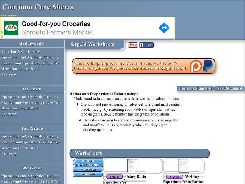 Common Core Sheets: Ratios and Proportional Relationships 6.rp.3d Worksheets Unknown Type Common Core Sheets: Ratios and Proportional Relationships 6.rp.3d Worksheets Unknown Type