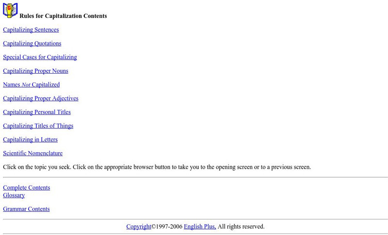 Capitalization Handout Capitalization Handout