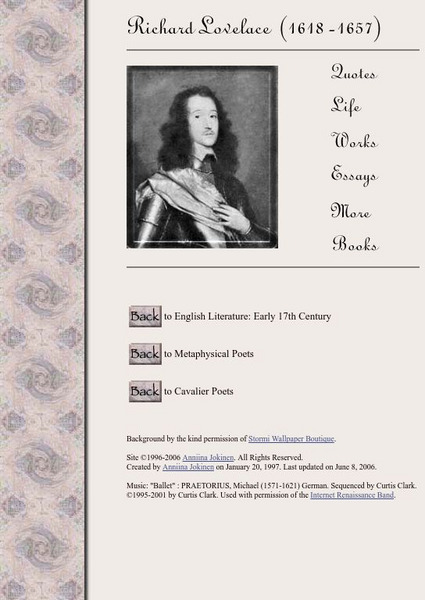 Luminarium: Richard Lovelace (1618 1657) Website Luminarium: Richard Lovelace (1618 1657) Website
