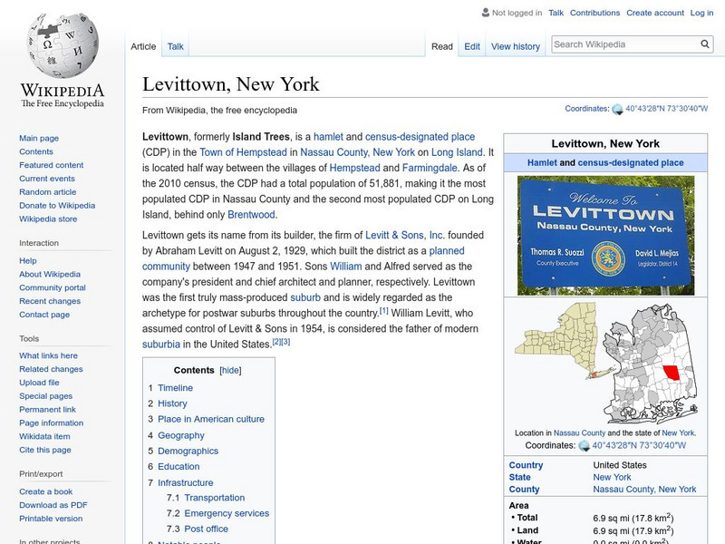 Wikipedia: Levittown, New York Handout Wikipedia: Levittown, New York Handout
