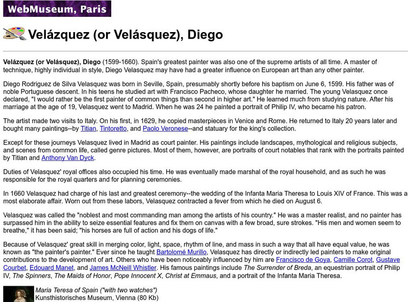 Ibiblio: Web Museum: Velazquez, Diego Graphic Ibiblio: Web Museum: Velazquez, Diego Graphic