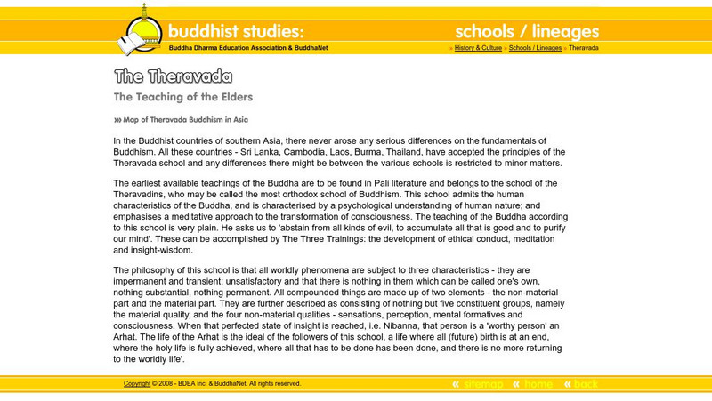 Buddha Net: Theravda Buddhism: The Teachings of the Elders Website