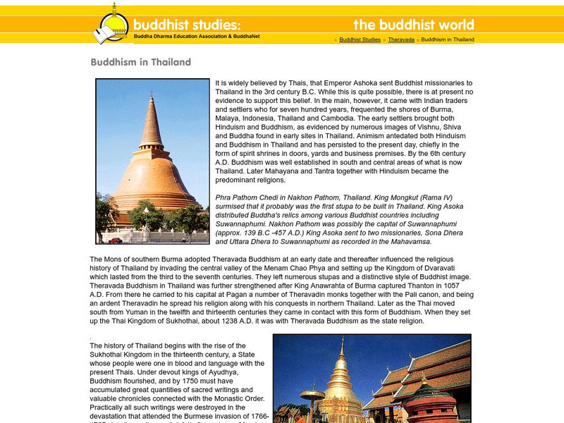 Buddha Net: Buddhism in Thailand Article