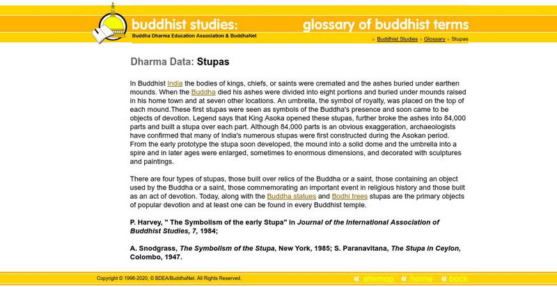 Buddha Net: Stupas Handout