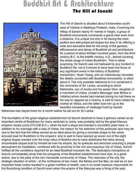 Buddha Net: The Hill of Sanchi Article