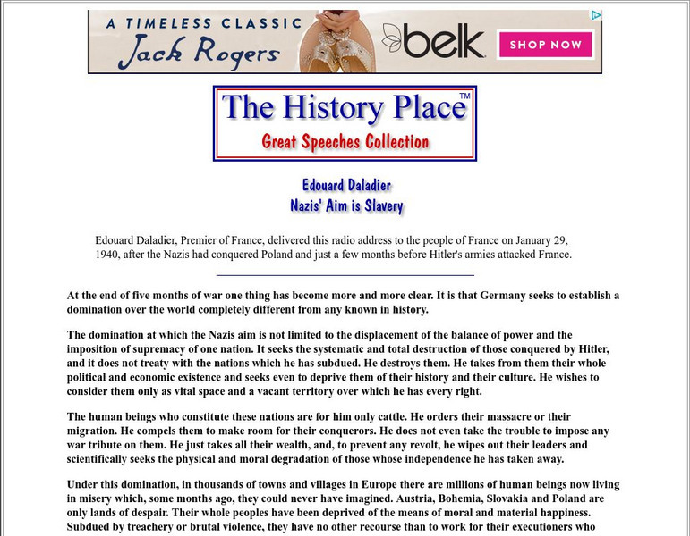 The History Place: Edouard Daladier Handout The History Place: Edouard Daladier Handout