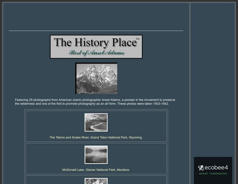 The History Place: Best of Ansel Adams Graphic The History Place: Best of Ansel Adams Graphic