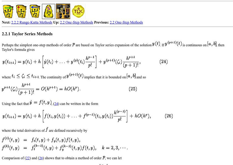 Npac Reu Program: Taylor Series Methods Activity Npac Reu Program: Taylor Series Methods Activity