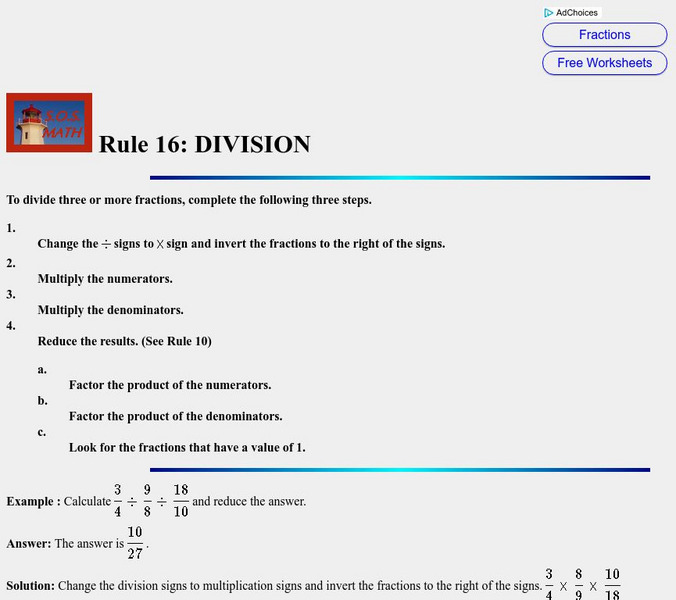 S.o.s. Math: Dividing Three or More Simple Fractions Activity S.o.s. Math: Dividing Three or More Simple Fractions Activity