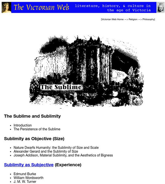 The Victorian Web: The Sublime Handout The Victorian Web: The Sublime Handout