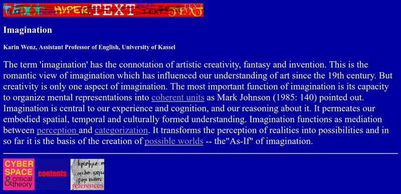 Cyberartsweb: Imagination Handout Cyberartsweb: Imagination Handout