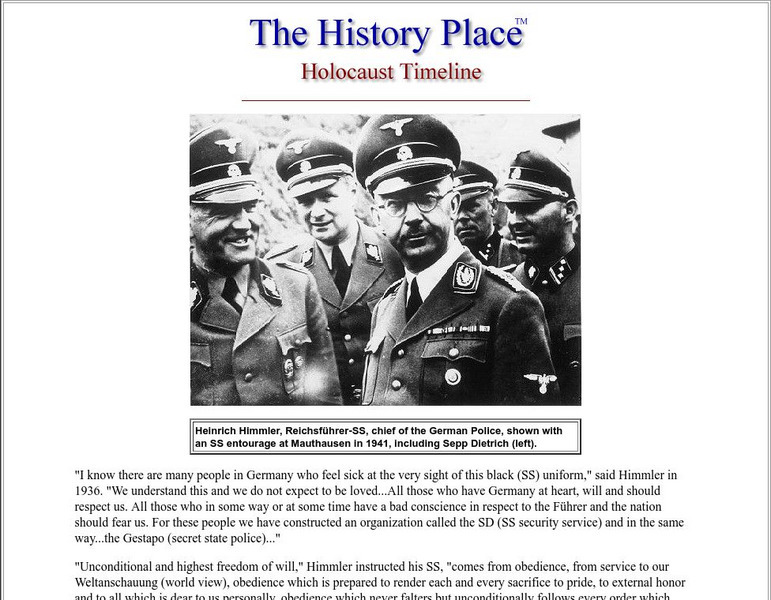 The History Place: Holocaust Timeline: Heinrich Himmler Primary The History Place: Holocaust Timeline: Heinrich Himmler Primary