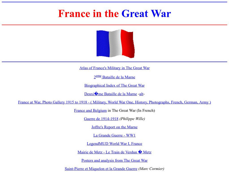 University of Pittsburgh: France in the Great War Website