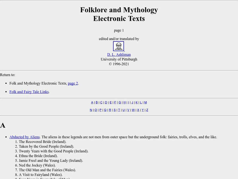 University of Pittsburgh: Mythology Electronic Texts eBook University of Pittsburgh: Mythology Electronic Texts eBook