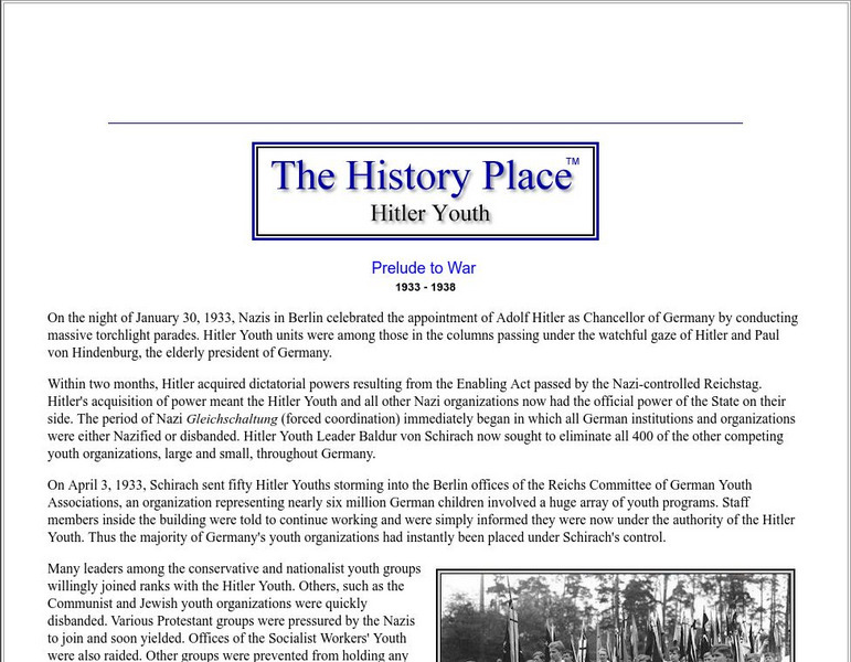 The History Place: Hitler Youth Prelude to War Website The History Place: Hitler Youth Prelude to War Website