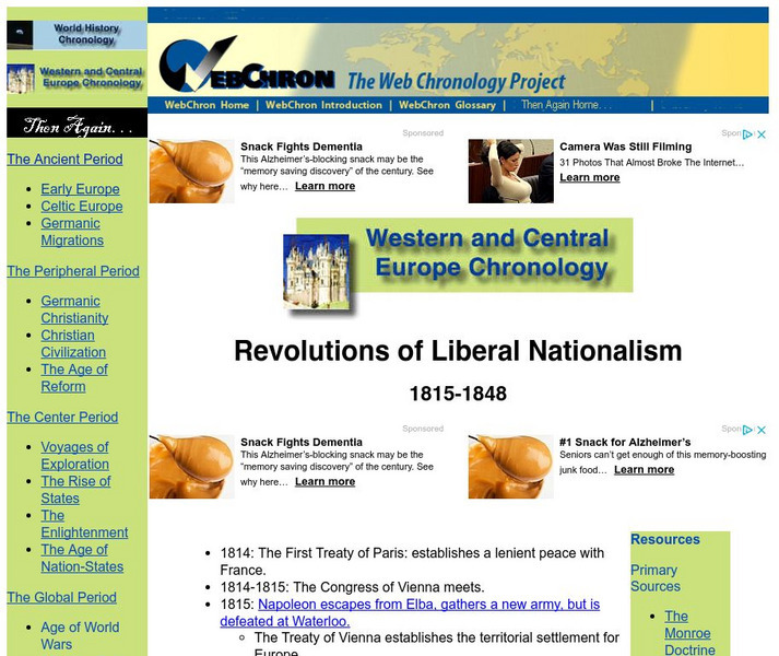 Then Again: Web Chron: Chronology of Revolutions of Liberal Nationalism Website Then Again: Web Chron: Chronology of Revolutions of Liberal Nationalism Website