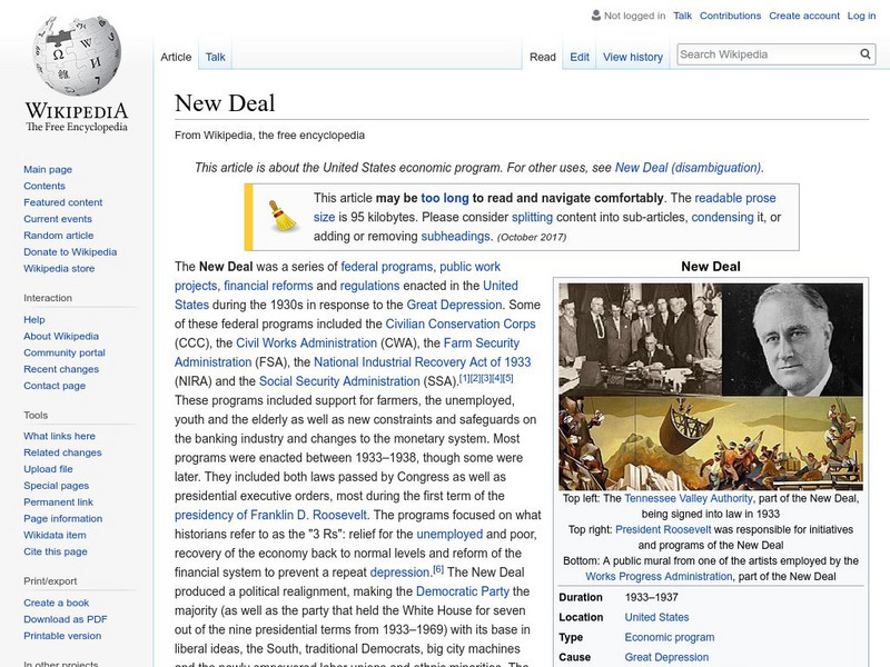 Wikipedia: New Deal Handout Wikipedia: New Deal Handout