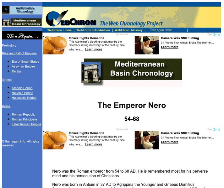 Then Again: Web Chron: The Emperor Nero Handout Then Again: Web Chron: The Emperor Nero Handout