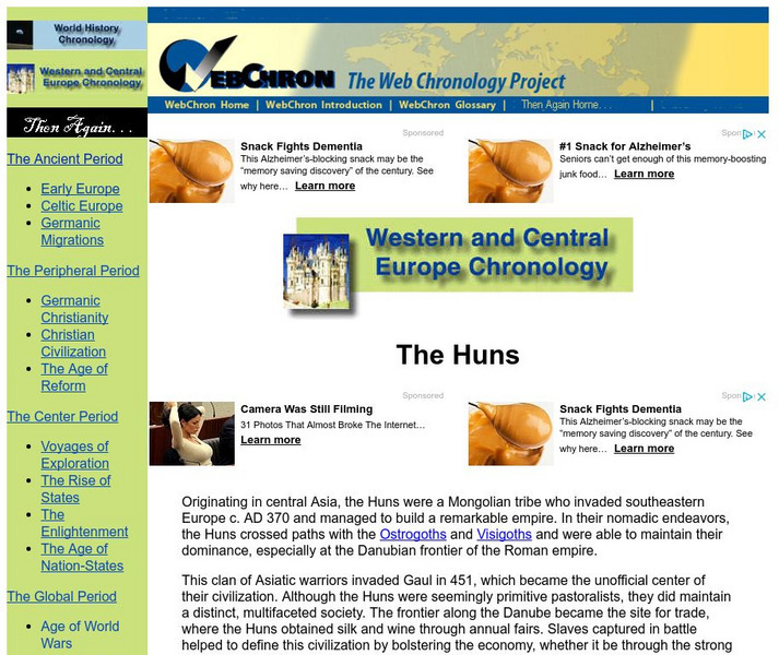 Then Again: Web Chron: Western and Central Europe Chronology: The Huns Website Then Again: Web Chron: Western and Central Europe Chronology: The Huns Website