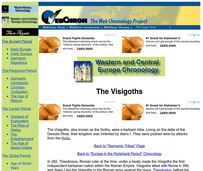Then Again: Web Chron: Western and Central Europe Chronology: Visigoths Website