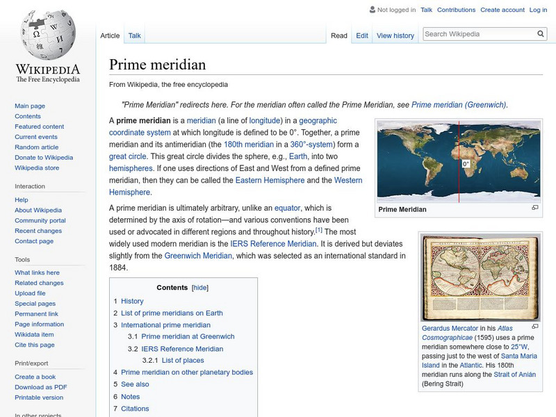 Wikipedia: Prime Meridian Handout Wikipedia: Prime Meridian Handout