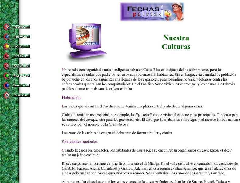 Historical Dates: Cr Info Ctr: Nuestras Culturas Article