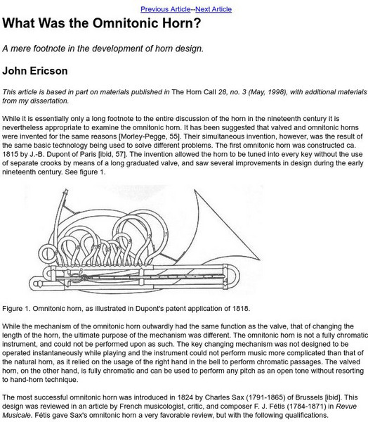 Arizona State University: What Was the Omnitonic Horn? Article Arizona State University: What Was the Omnitonic Horn? Article
