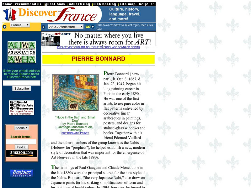 Discover France: Pierre Bonnard Handout Discover France: Pierre Bonnard Handout