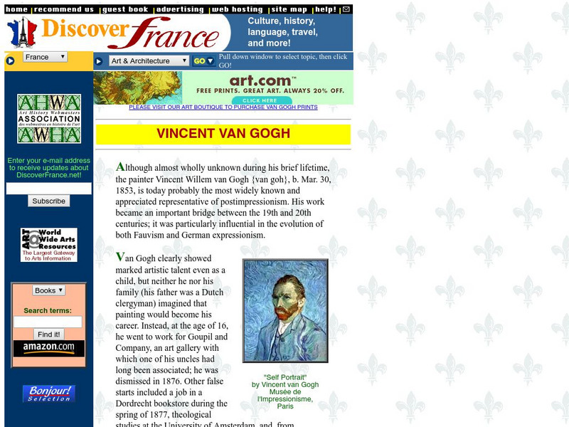 Discover France: Vincent Van Gogh Handout Discover France: Vincent Van Gogh Handout