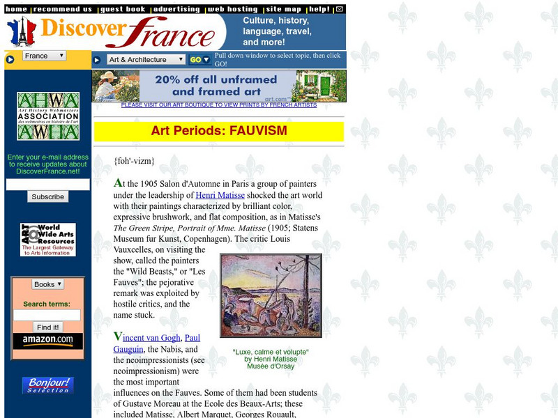 Discover France: Art Periods: Fauvism Website Discover France: Art Periods: Fauvism Website