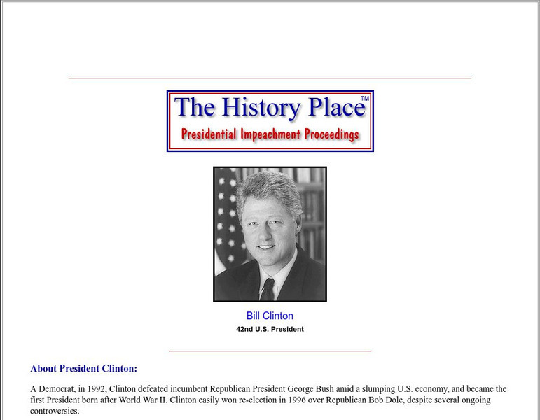The History Place: Presidential Impeachment Proceedings Website The History Place: Presidential Impeachment Proceedings Website