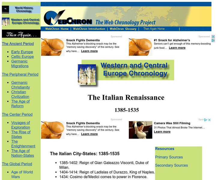 Then Again: Web Chron: The Italian Renaissance Website Then Again: Web Chron: The Italian Renaissance Website