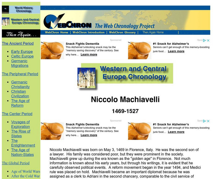Then Again: Web Chron: Western and Central Europe Chronology Handout Then Again: Web Chron: Western and Central Europe Chronology Handout