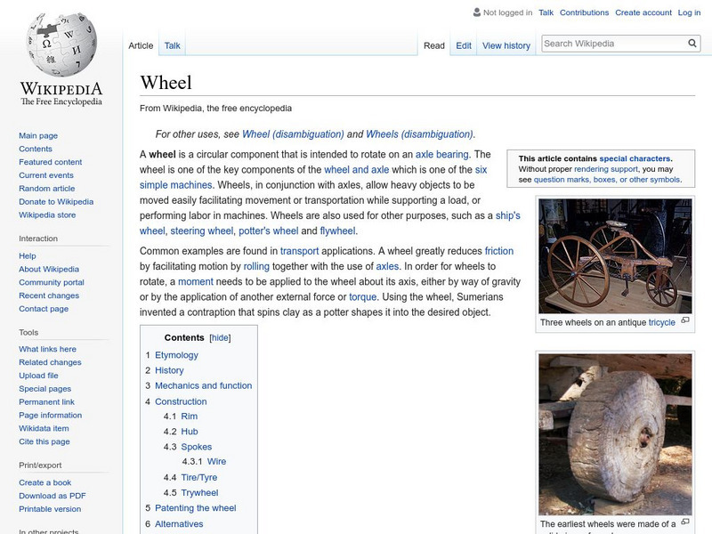 Wikipedia: Wheel Handout Wikipedia: Wheel Handout