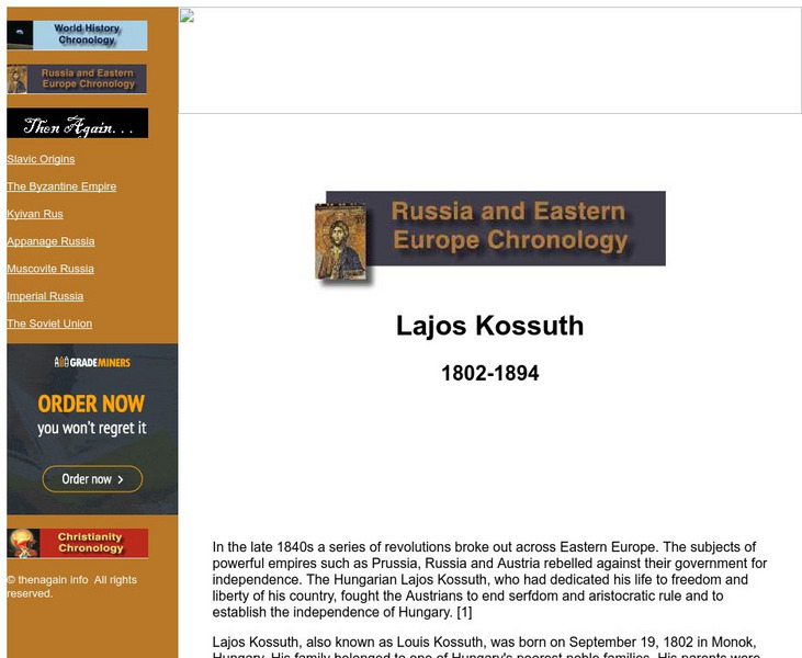 Then Again: Web Chron: Lajos Kossuth (1802 1894) Website Then Again: Web Chron: Lajos Kossuth (1802 1894) Website