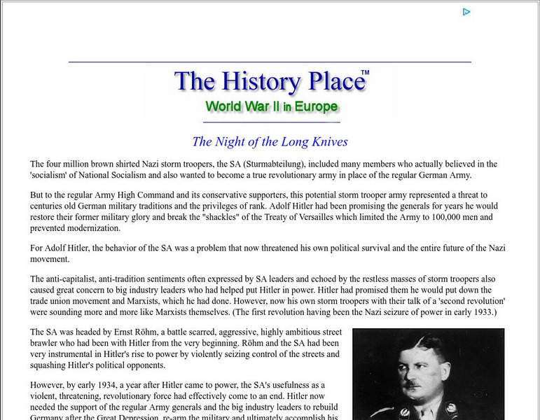 The History Place: The Night of the Long Knives Website The History Place: The Night of the Long Knives Website