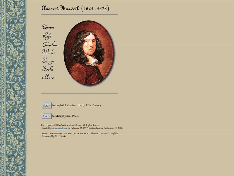 Luminarium: Andrew Marvell (1621 1678) eBook Luminarium: Andrew Marvell (1621 1678) eBook