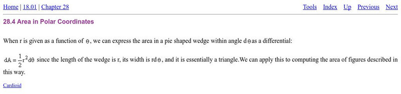 Mit: Area in Polar Coordinates Handout