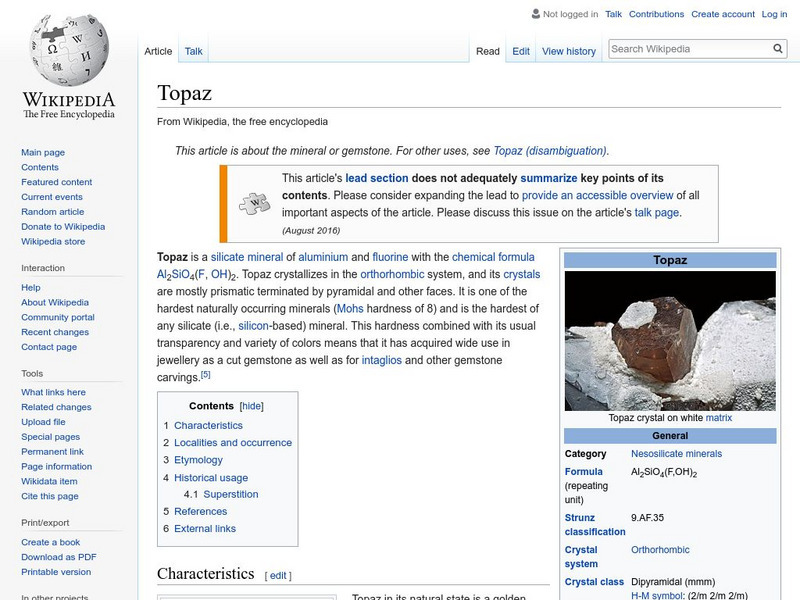 Wikipedia: Topaz Handout Wikipedia: Topaz Handout