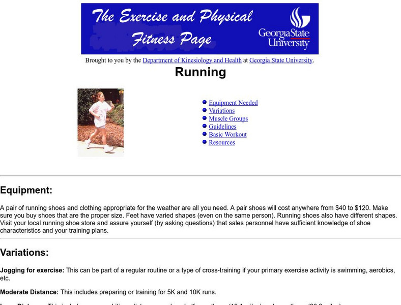 Georgia State University: Running Equipment Website