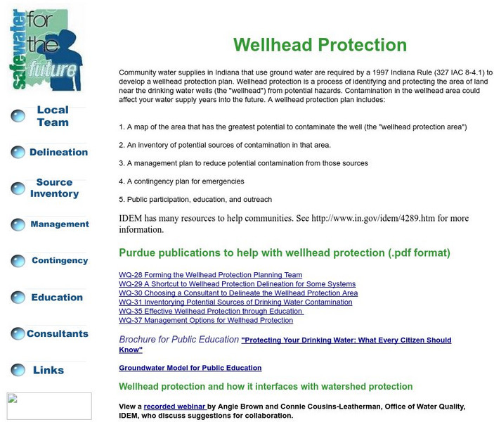Purdue Engineering/wellhead Protection Website
