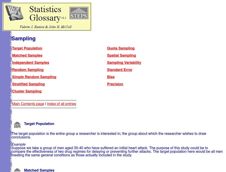 Statistics Glossary: Stratified Sampling Handout Statistics Glossary: Stratified Sampling Handout