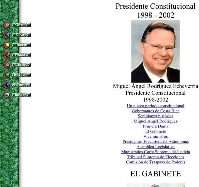 Presidente Constitutional 1998 2002: El Gabinete Article Presidente Constitutional 1998 2002: El Gabinete Article
