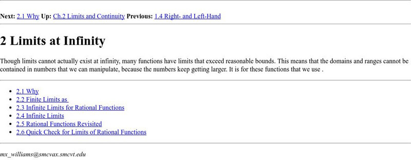 Npac Reu Program: Limits at Infinity Activity