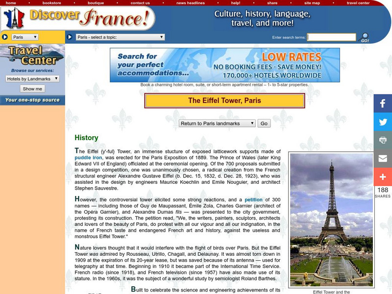 Discover France: Discover France: Eiffel Tower Website