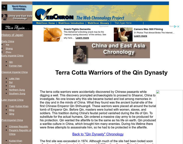 Then Again: Web Chron: Terra Cotta Warriors of the Qin Dynasty Website Then Again: Web Chron: Terra Cotta Warriors of the Qin Dynasty Website